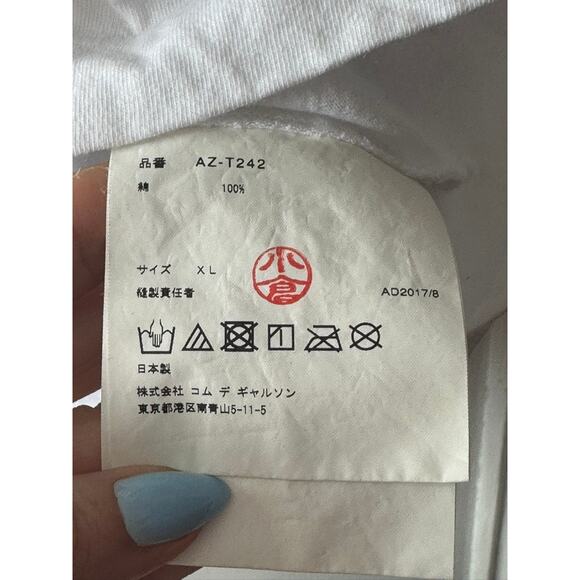 Comme des Garçons Play White Graphic Print Crew Neck T-Shirt Men's XL - Picture 5 of 7